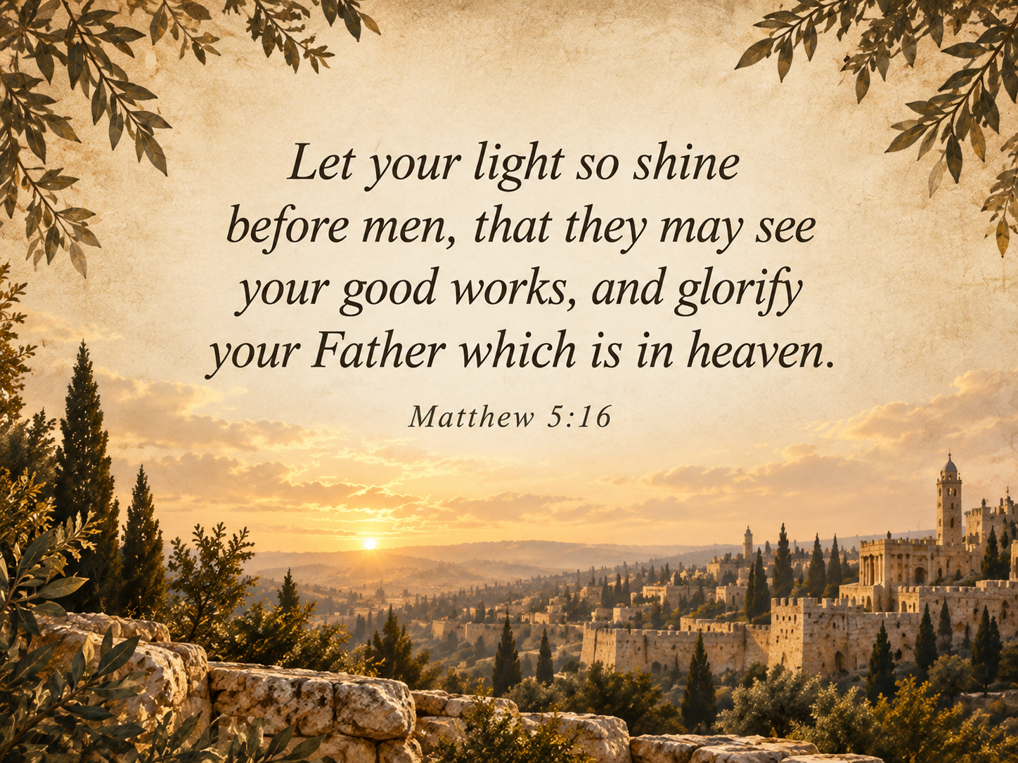 Let your light so shine before men... Matthew 5:16